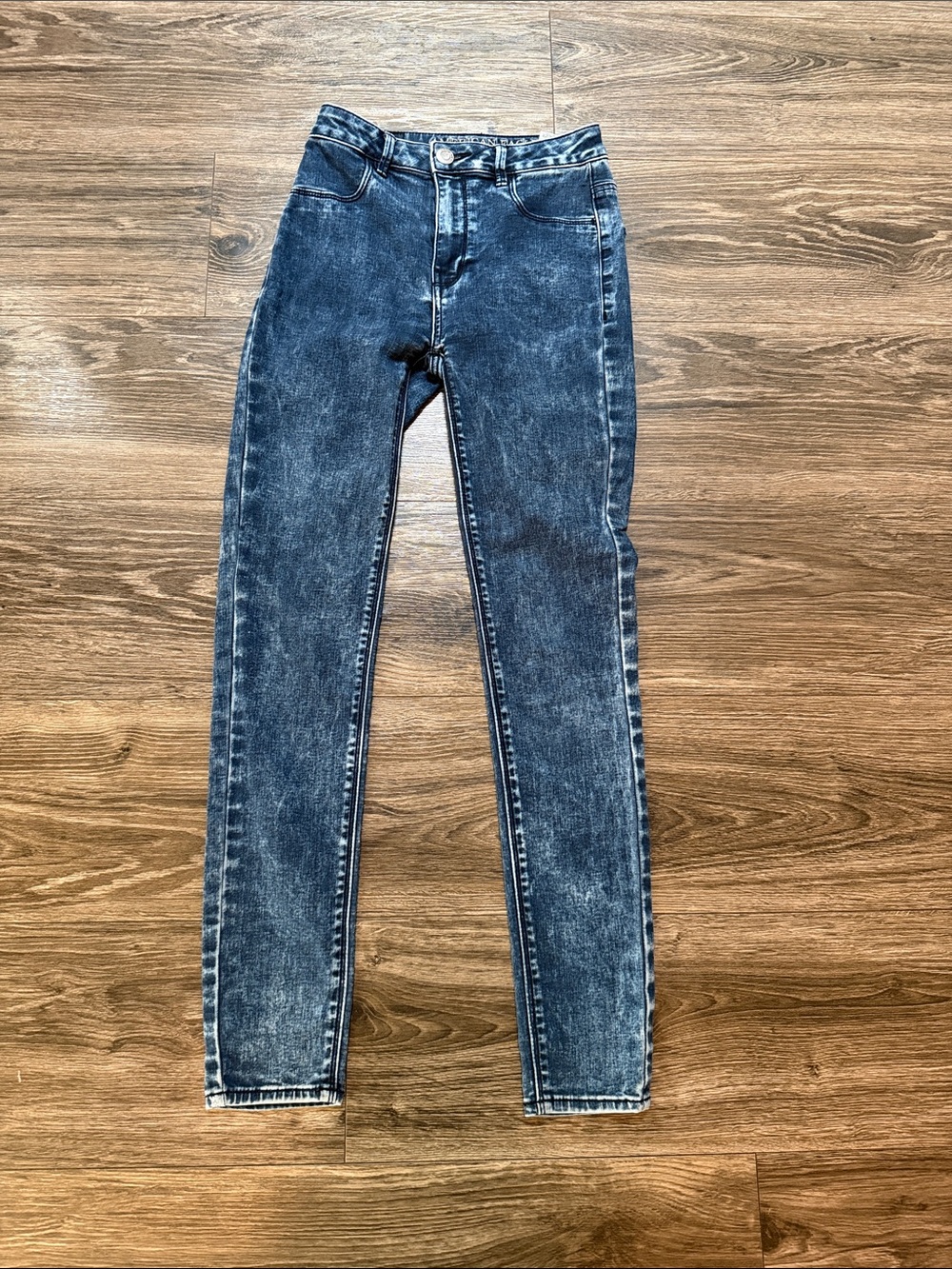 American Eagle Outfitters Dark Acid Wash Skinny Jeans - Blue
